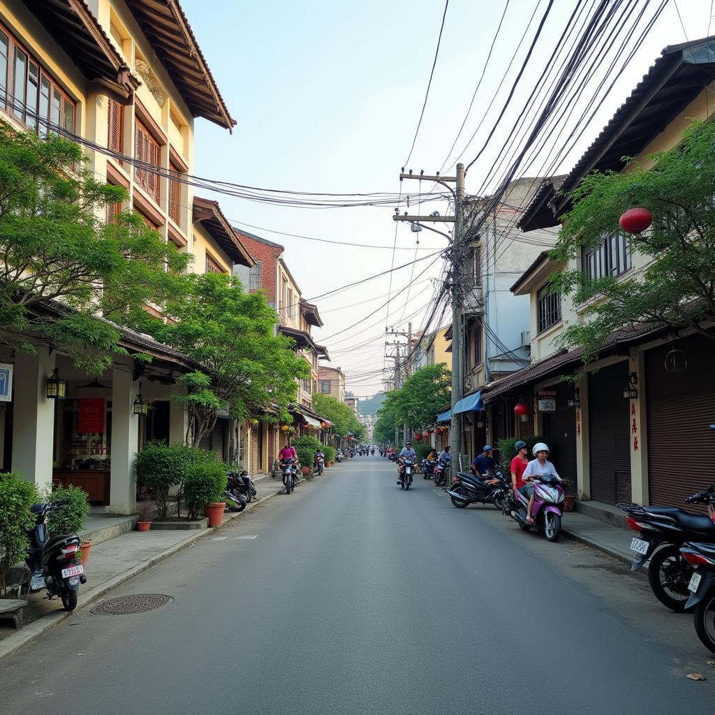 Hình ảnh một tuyến đường chính dẫn vào Phường Cầu Thia Tỉnh Lào Cai