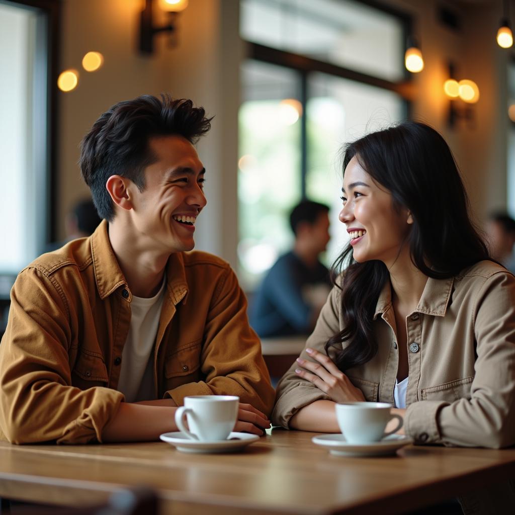 Hai người bạn khác giới trò chuyện cởi mở và tôn trọng, minh họa cho cách xử lý khi bị thu hút bạn khác giới một cách lành mạnh.