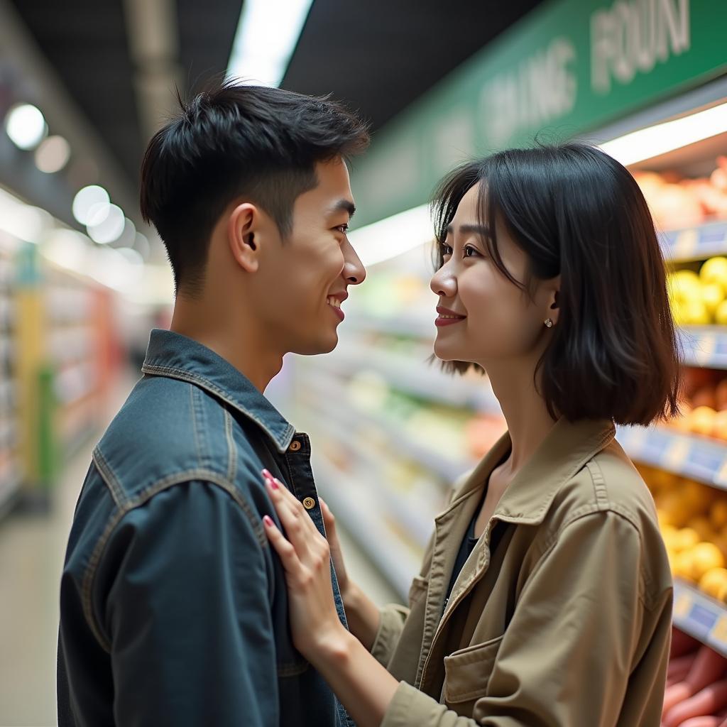 Khoảnh khắc bất ngờ và có chút bối rối khi tình cờ gặp lại bạn khác giới.