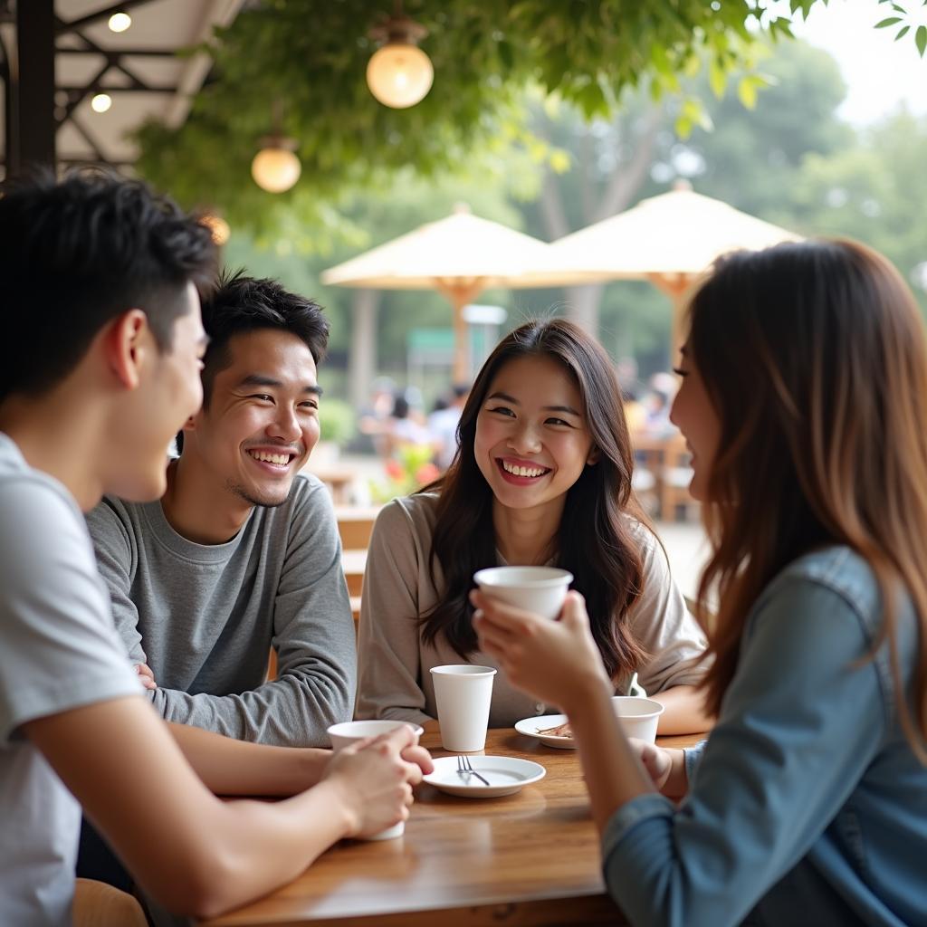 Khoảnh khắc gặp gỡ ngoài đời thực, biến tình bạn online thành kết nối bền chặt sau khi áp dụng cách kết bạn qua mạng xã hội.