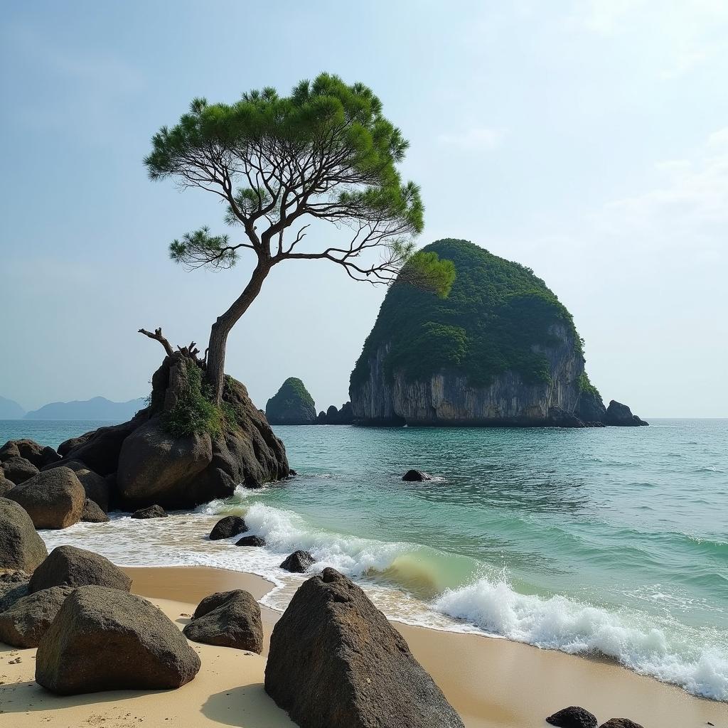 Vẻ đẹp hoang sơ của Ghềnh Bàng và Cây cô đơn tại Xã Tam Hải Núi Thành
