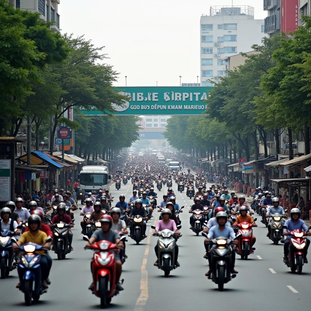 Hình ảnh giao thông nhộn nhịp tại Phường An Lạc quận Bình Tân, cửa ngõ phía Tây kết nối trung tâm Sài Gòn với miền Tây.
