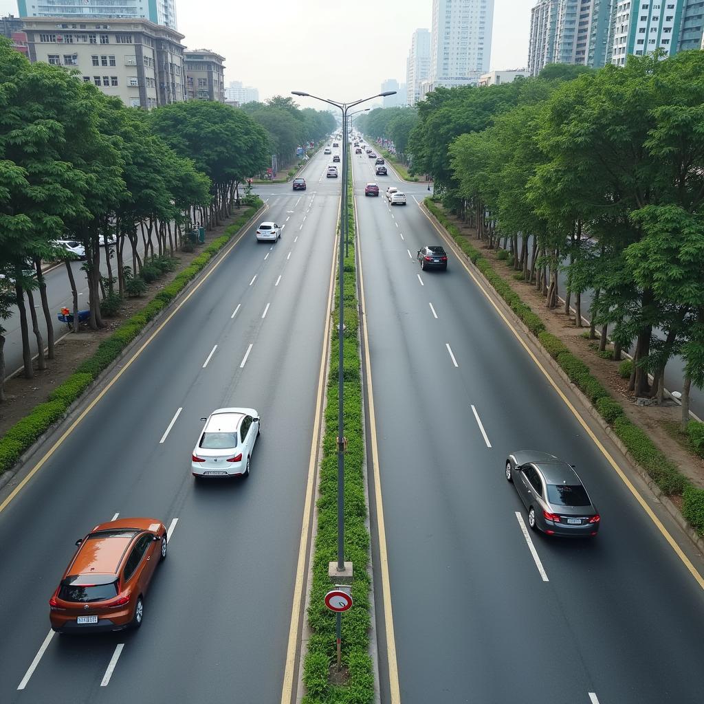 Hình ảnh giao thông hiện đại tại Phường Tây Mỗ, Quận Nam Từ Liêm