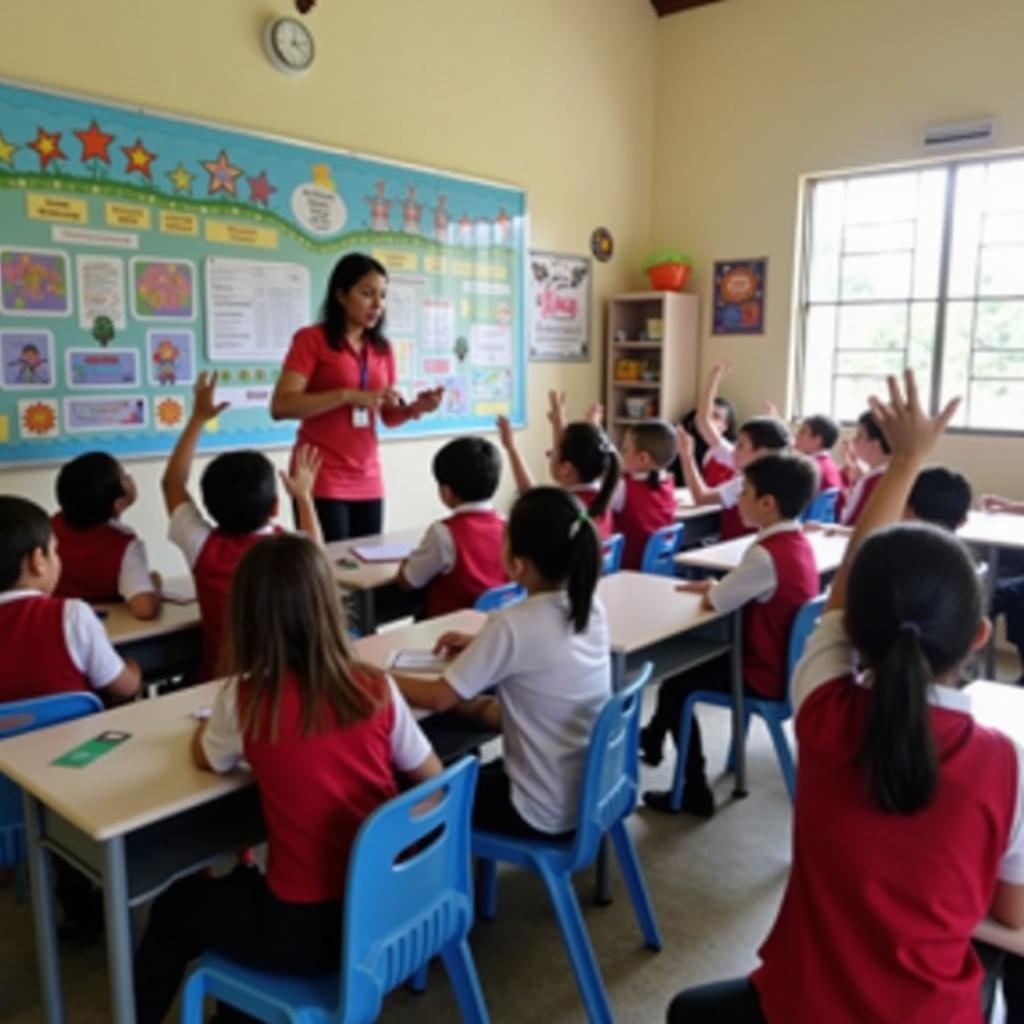 Một giờ học Tiếng Anh sôi nổi và tương tác tại Trường Tiểu học Chi Lăng, TP. Pleiku với sự tham gia của giáo viên và học sinh