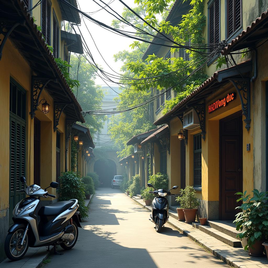 Góc phố Vọng Đức cổ kính với kiến trúc Pháp cổ, mang đậm dấu ấn lịch sử giữa lòng Hà Nội.