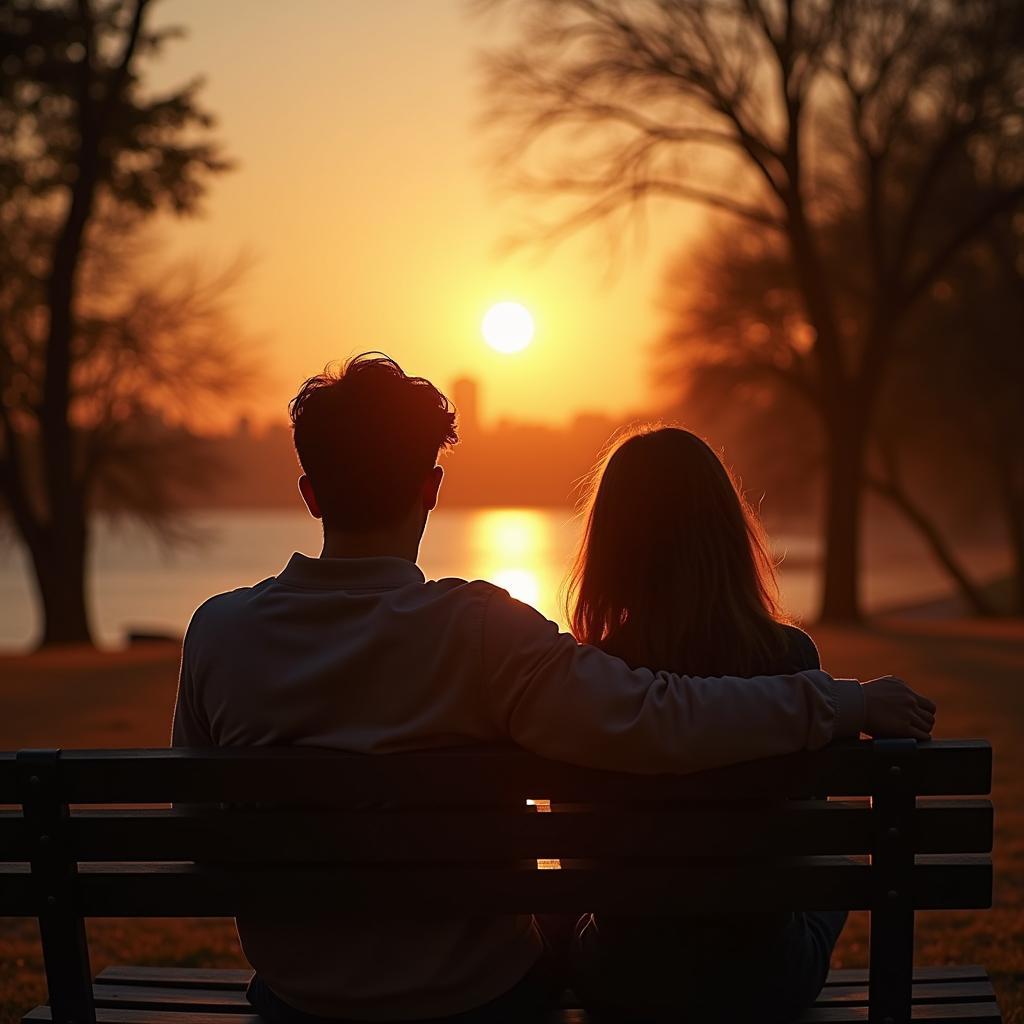 Hình ảnh hai người bạn tri kỷ ngồi bên nhau trong im lặng thể hiện sự thấu hiểu không cần lời nói