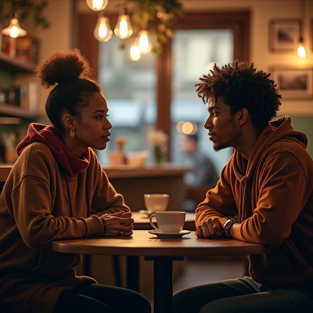 Hai người bạn thân đang ngồi trò chuyện chân thành về friendships và accountability để xây dựng niềm tin bền vững.