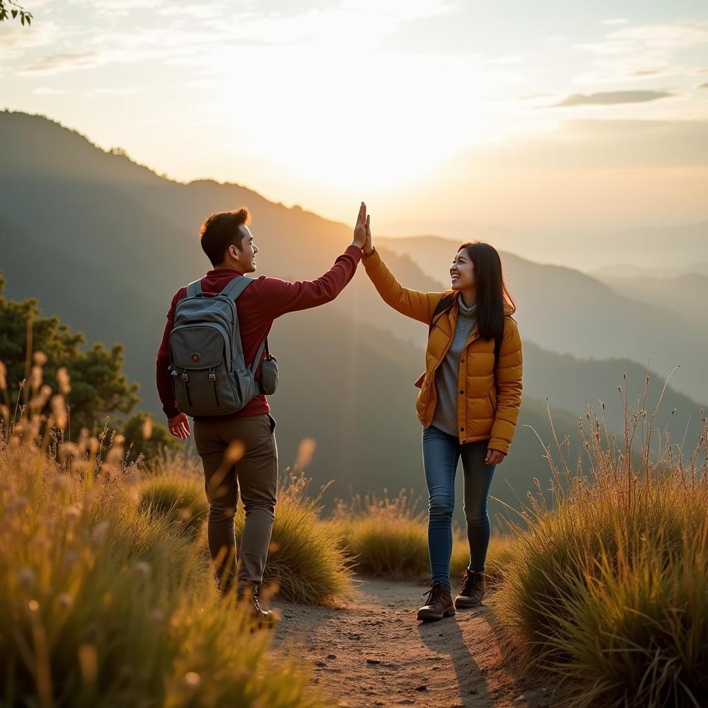 Hai bạn thân vui vẻ tham gia hoạt động ngoài trời, xây dựng lại tình bạn sau mâu thuẫn.