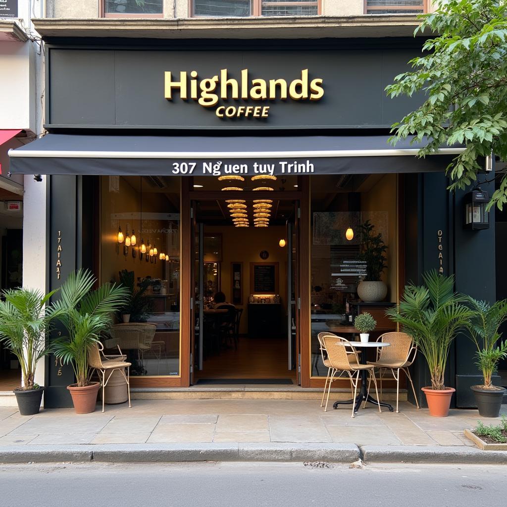 Highlands Coffee 307 Nguyễn Duy Trinh Quận 2 mặt tiền