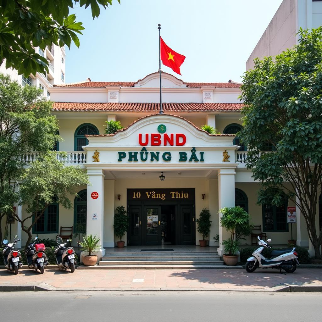 Hình ảnh bên ngoài trụ sở UBND phường Bưởi tại 10/ P. Võng Thị, quận Tây Hồ, Hà Nội