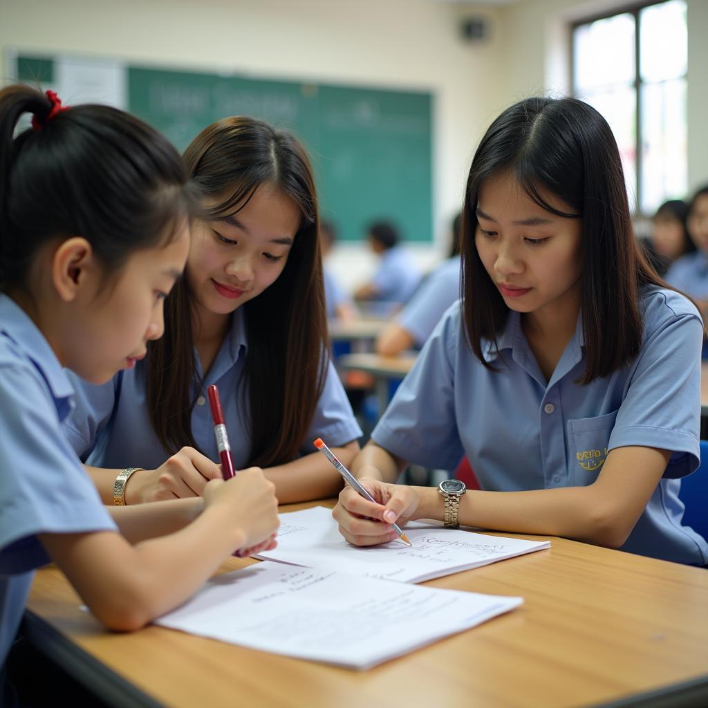 Học sinh Trường THPT Công nghiệp Việt Trì tham gia hoạt động học tập hoặc ngoại khóa tại trường