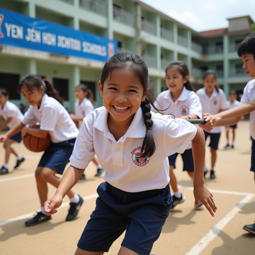 Học sinh trường THCS Yên Hòa, Hà Nội hào hứng tham gia hoạt động ngoại khóa và thể thao