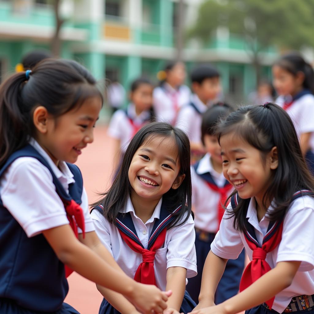 Học sinh Trường Tiểu học Hiệp Thành, TP. Thủ Dầu Một tham gia hoạt động ngoại khóa sôi nổi và bổ ích ngoài sân trường
