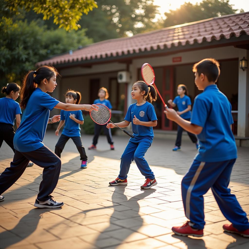 Người dân địa phương sôi nổi tham gia các hoạt động thể thao cộng đồng tại Trung tâm Văn hoá An Sơn.