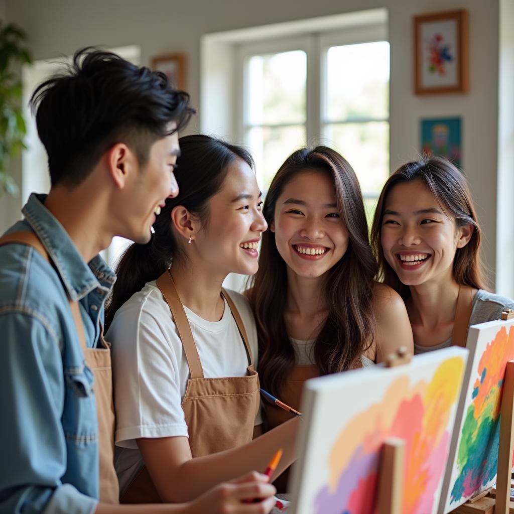 Hoạt động workshop vẽ tranh sáng tạo là một promo sản phẩm cho Friendship Day đầy ý nghĩa giúp gắn kết tình bạn.