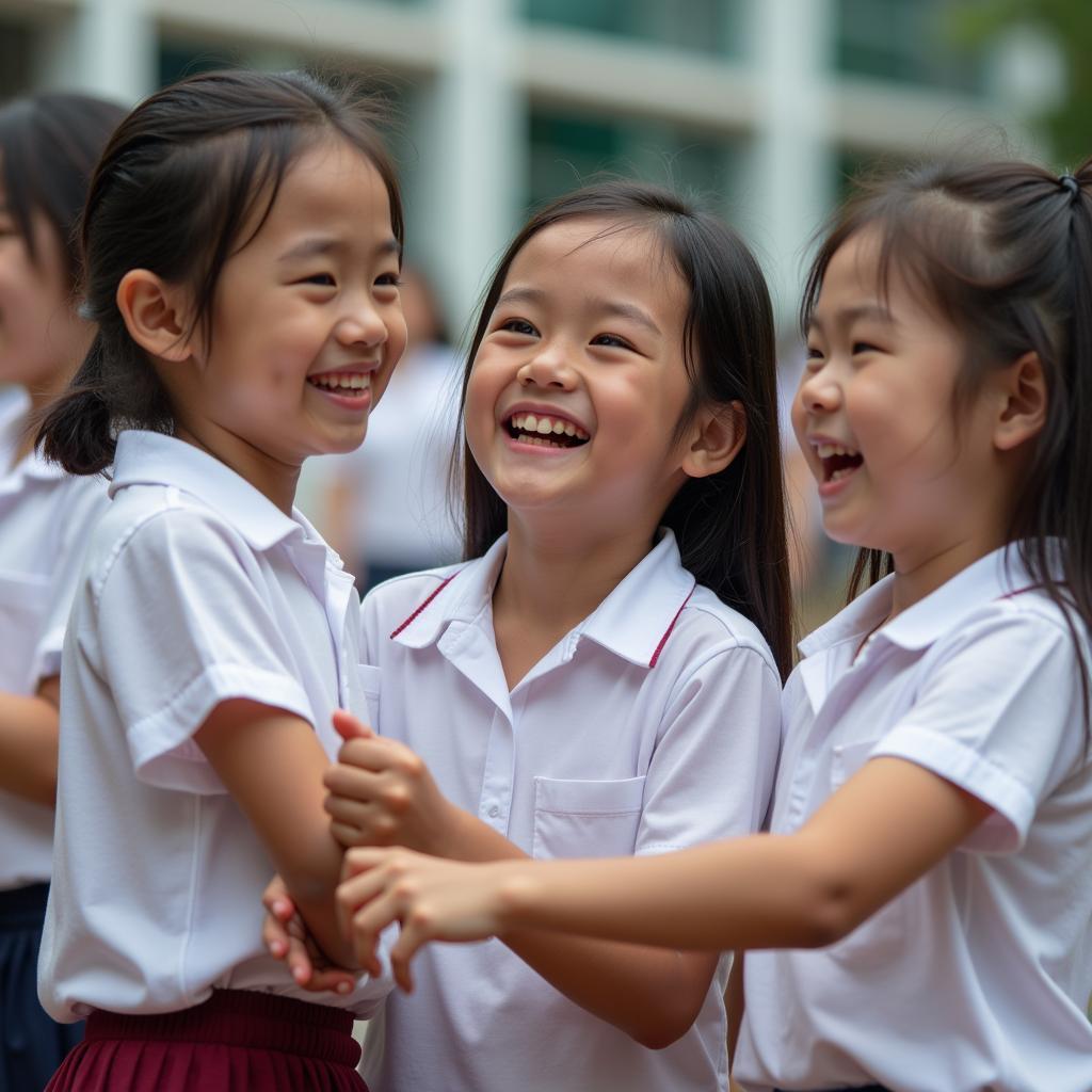 Học sinh Trường Tiểu học Nguyễn Tuân vui vẻ, năng động tham gia hoạt động ngoại khóa đa dạng
