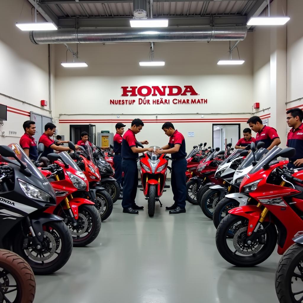 Hình ảnh khu vực dịch vụ sửa chữa, bảo dưỡng xe máy Honda tại Head Nhung Hồng 1, Phúc Yên