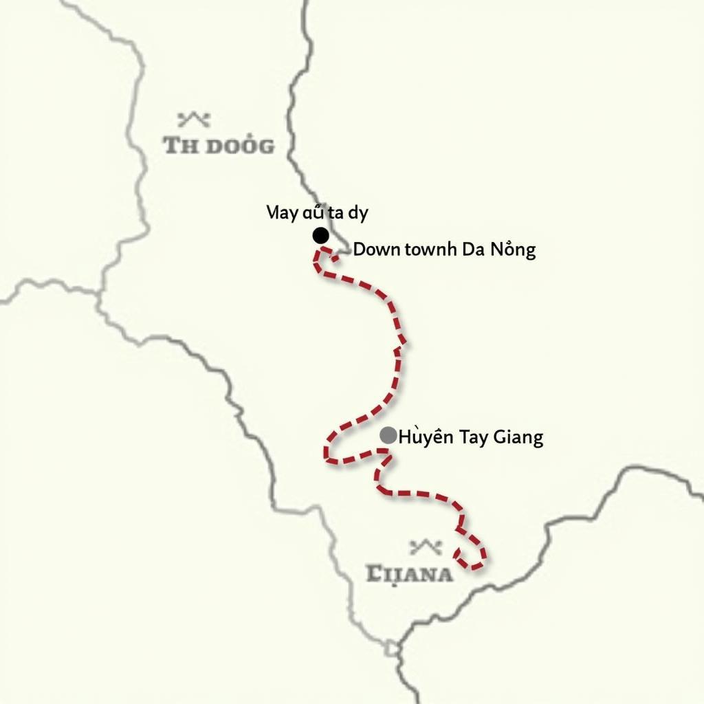 Bản đồ chỉ dẫn đường đi đến Xã Hùng Sơn, Huyện Tây Giang, Thành phố Đà Nẵng từ trung tâm thành phố Đà Nẵng
