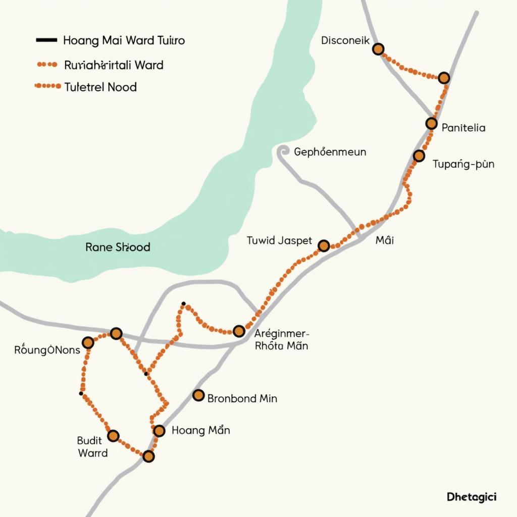 Ban do hoac minh hoa tuyen duong di den Phuong Tuong Mai Quan Hoang Mai
