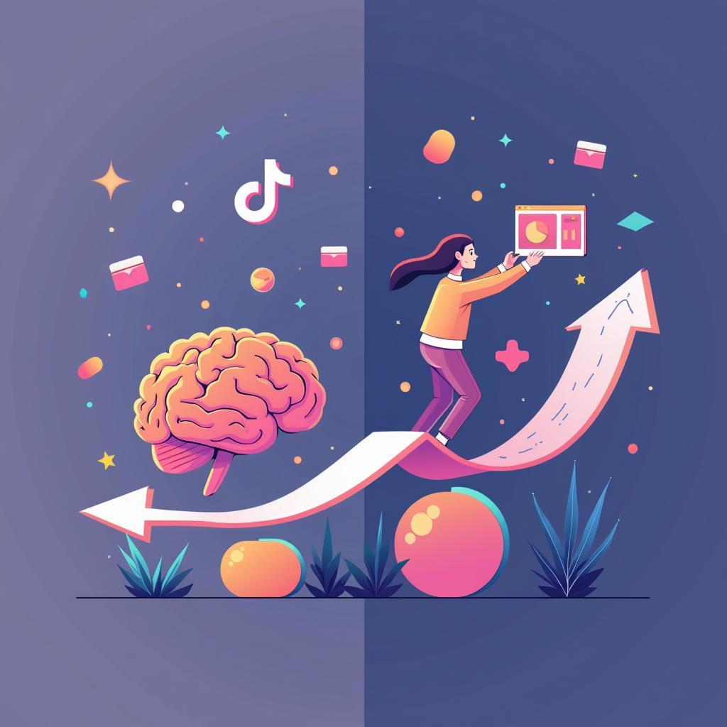 Minh họa sự kết hợp chiến lược tăng follow TikTok nhanh chóng và xây dựng nội dung chất lượng để phát triển bền vững.