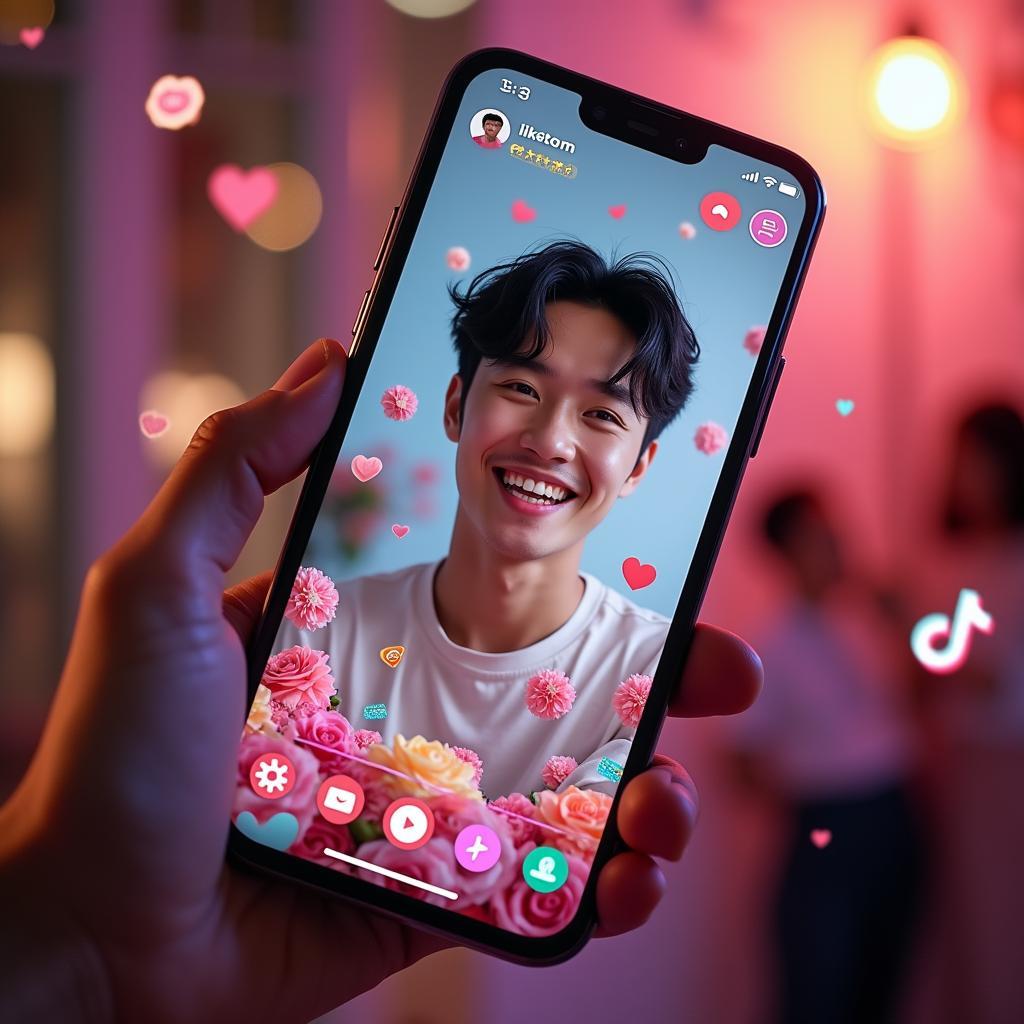 Nhóm bạn trẻ tương tác sôi nổi trong một buổi livestream TikTok về gaming
