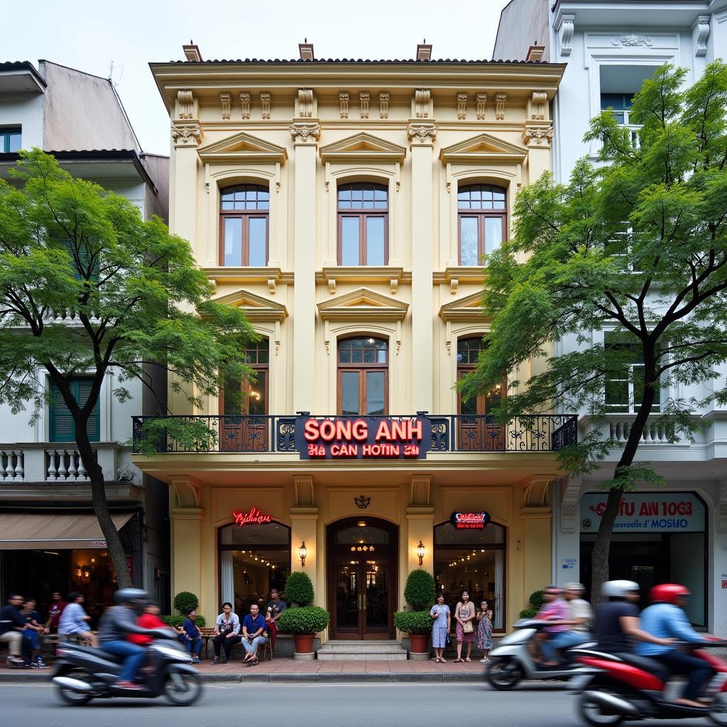 Mặt tiền Khách sạn Sông Anh 372D Lê Hồng Phong Quận 10, Sài Gòn nhộn nhịp