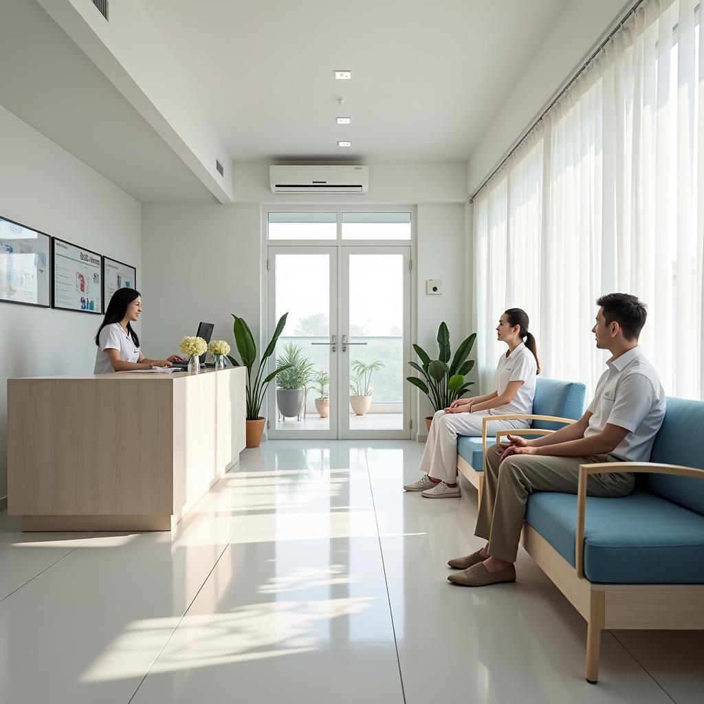 Không gian phòng chờ sáng sủa và tiện nghi tại Phòng khám Đa khoa Sống An, 510 Nguyễn Đình Chiểu, Quận 3