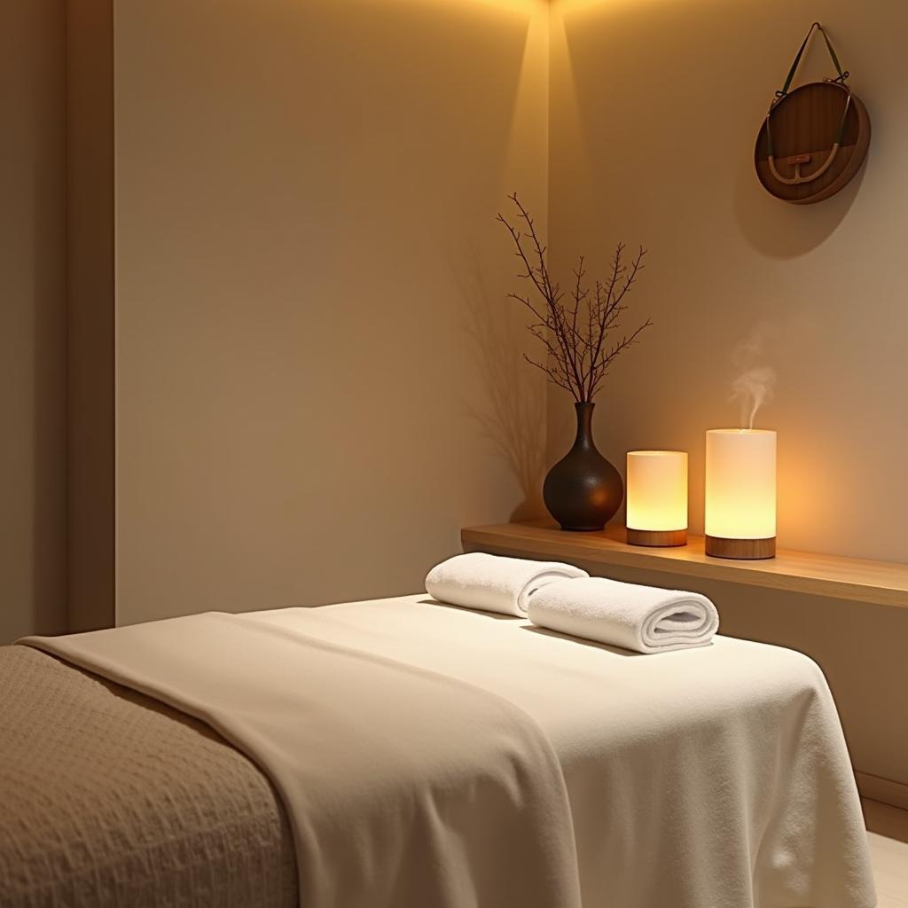 Không gian phòng massage sạch sẽ, ấm cúng và chuyên nghiệp tại cơ sở Massage Khiếm thị Minh Thiện Quận 11.