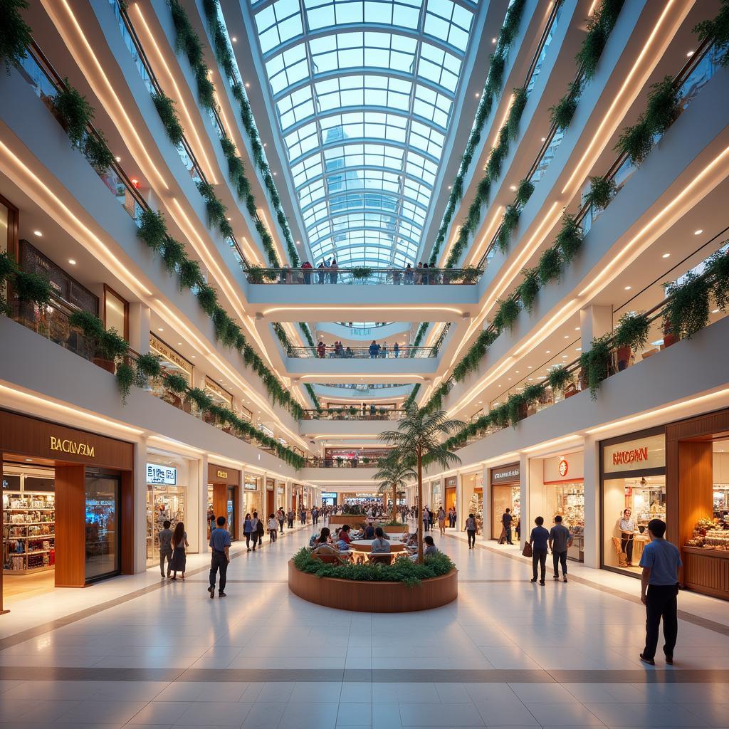 Không gian rộng rãi và hiện đại bên trong Trung tâm thương mại Vạn Hạnh Mall, nơi hội tụ mua sắm, ẩm thực, giải trí.