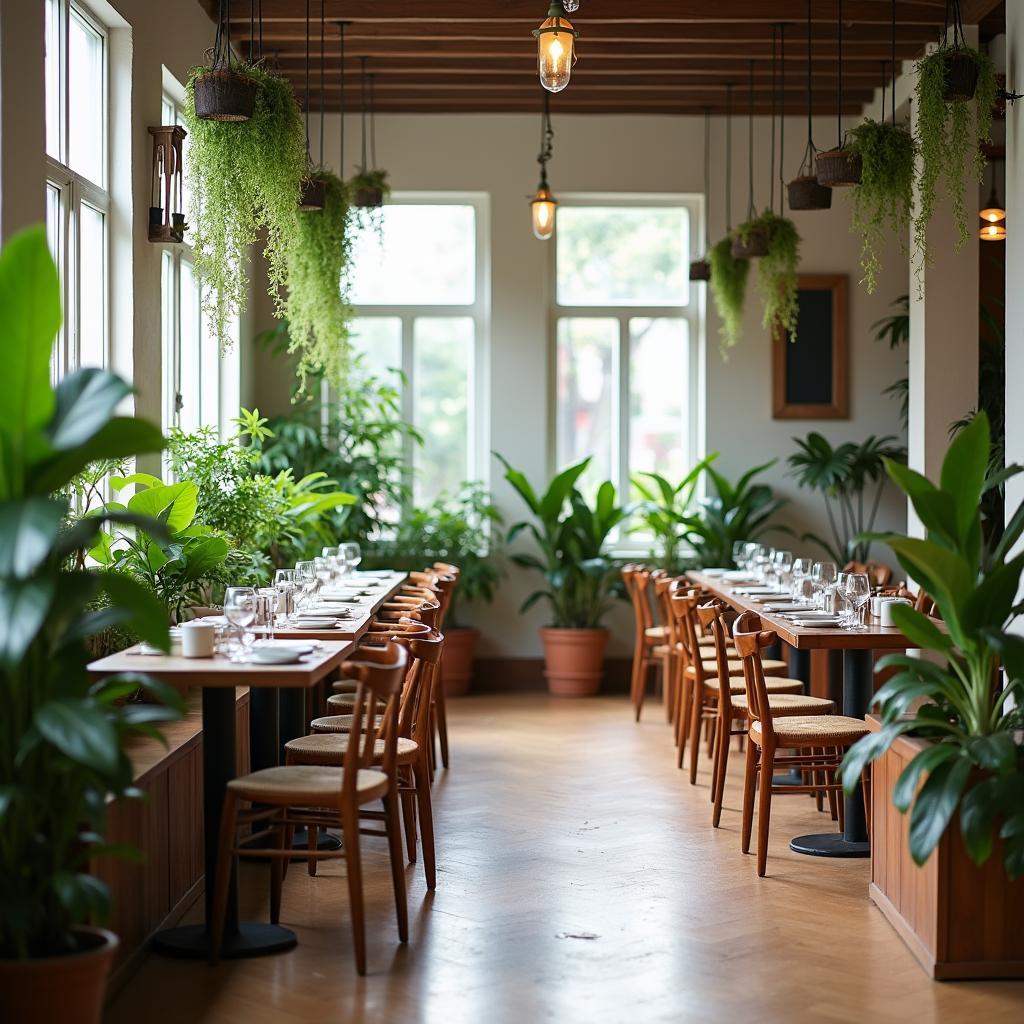Không gian yên tĩnh, thanh bình tại Nhà hàng chay Sen 171 Nguyễn Thái Học, Quận 1.