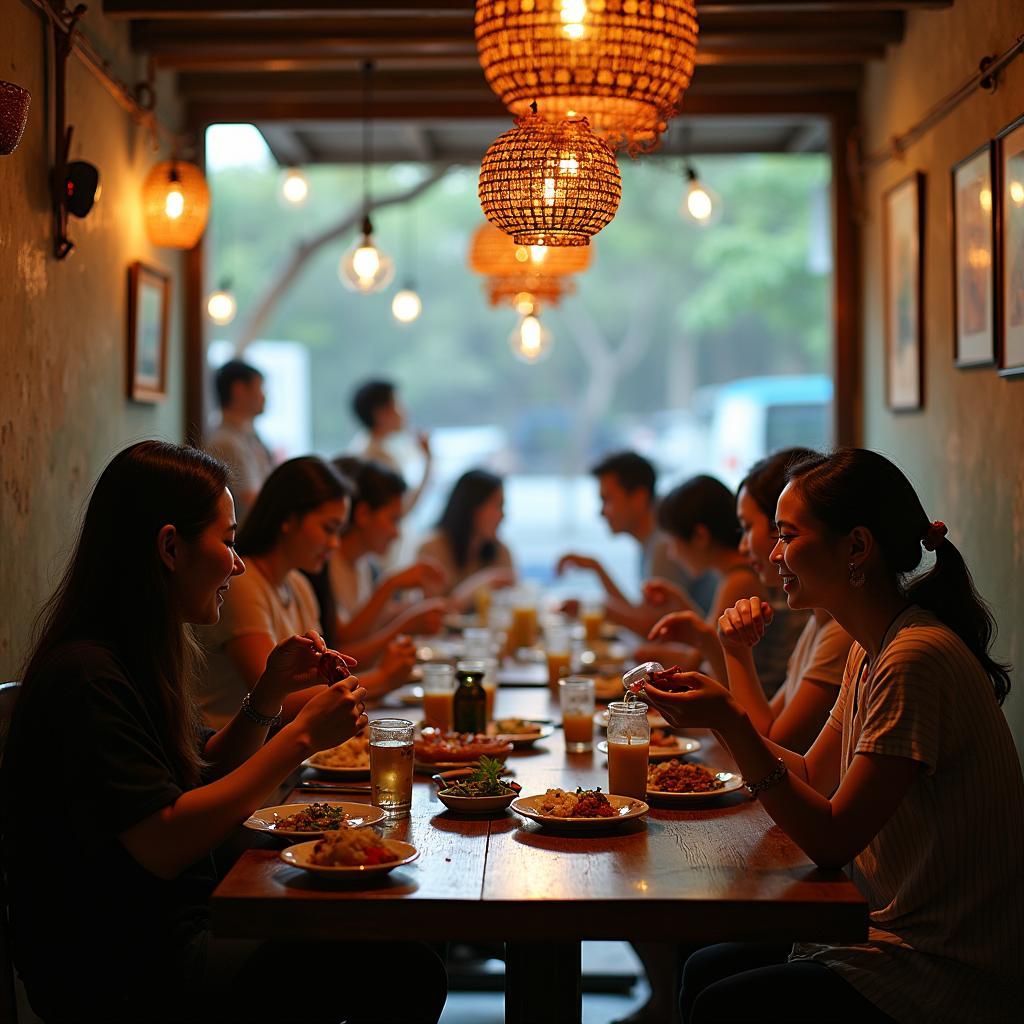 Không gian ấm cúng và thân mật tại Quán Nhậu Tri Kỷ Hoài Tân, Hoài Nhơn