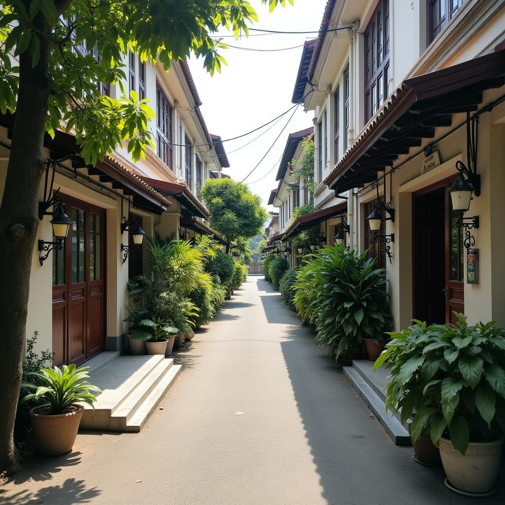 Một con hẻm nhỏ yên tĩnh và sạch sẽ tại Phường Tân Bình, thể hiện không gian sống thanh bình và an ninh cho cư dân.