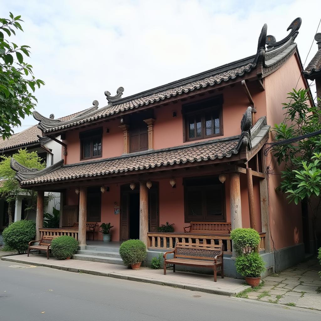 Một ngôi đình cổ kính mang đậm giá trị văn hóa Kinh Bắc nằm xen kẽ giữa khu dân cư hiện đại ở Việt Yên.