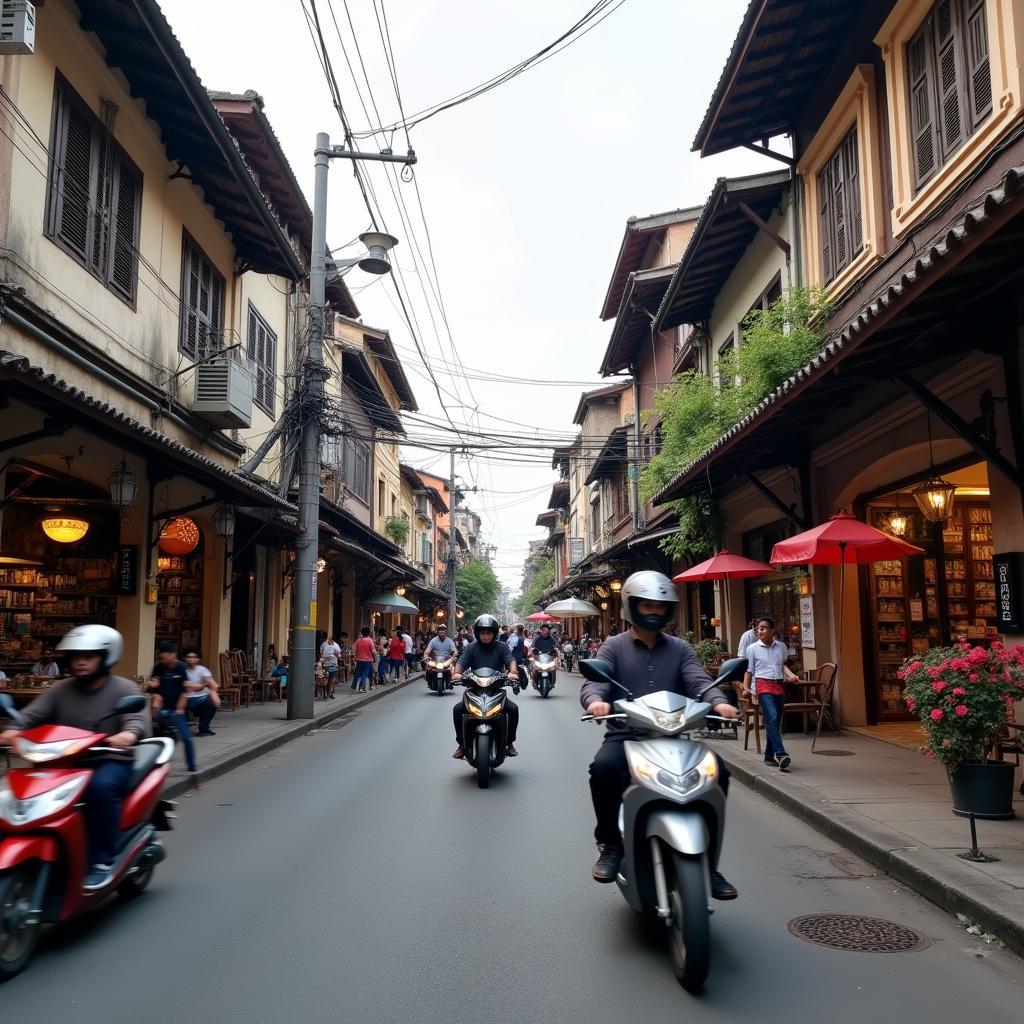Phong canh duong pho sam uat, cua hang kinh doanh tai khu Chợ Lớn, Quận 5