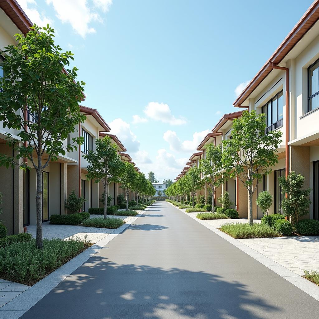 Một góc khu dân cư mới khang trang với đường sá sạch đẹp tại Phường Phú Mỹ, Bà Rịa - Vũng Tàu