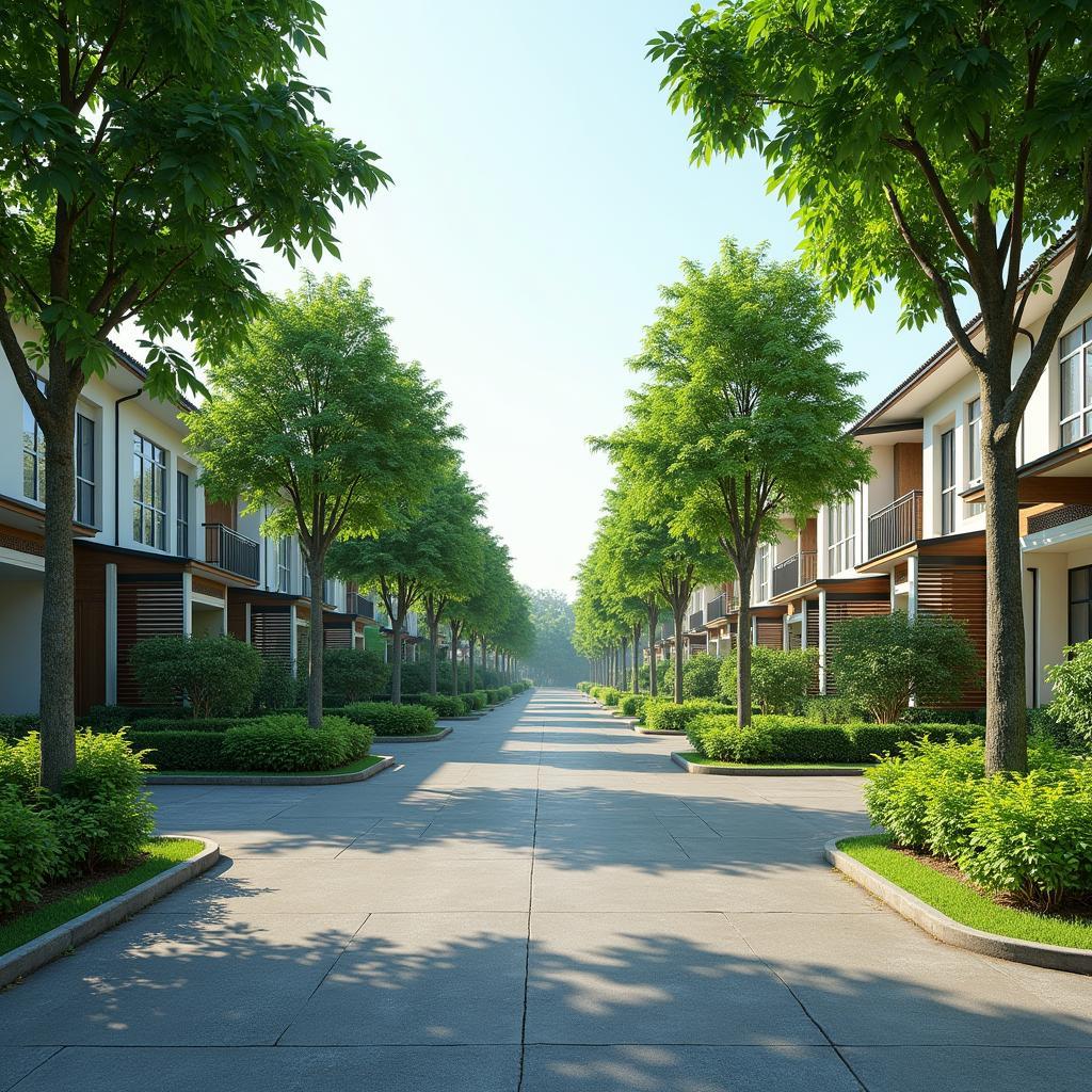 Một góc khu dân cư yên tĩnh và trong lành tại Phường Thới An với nhiều cây xanh