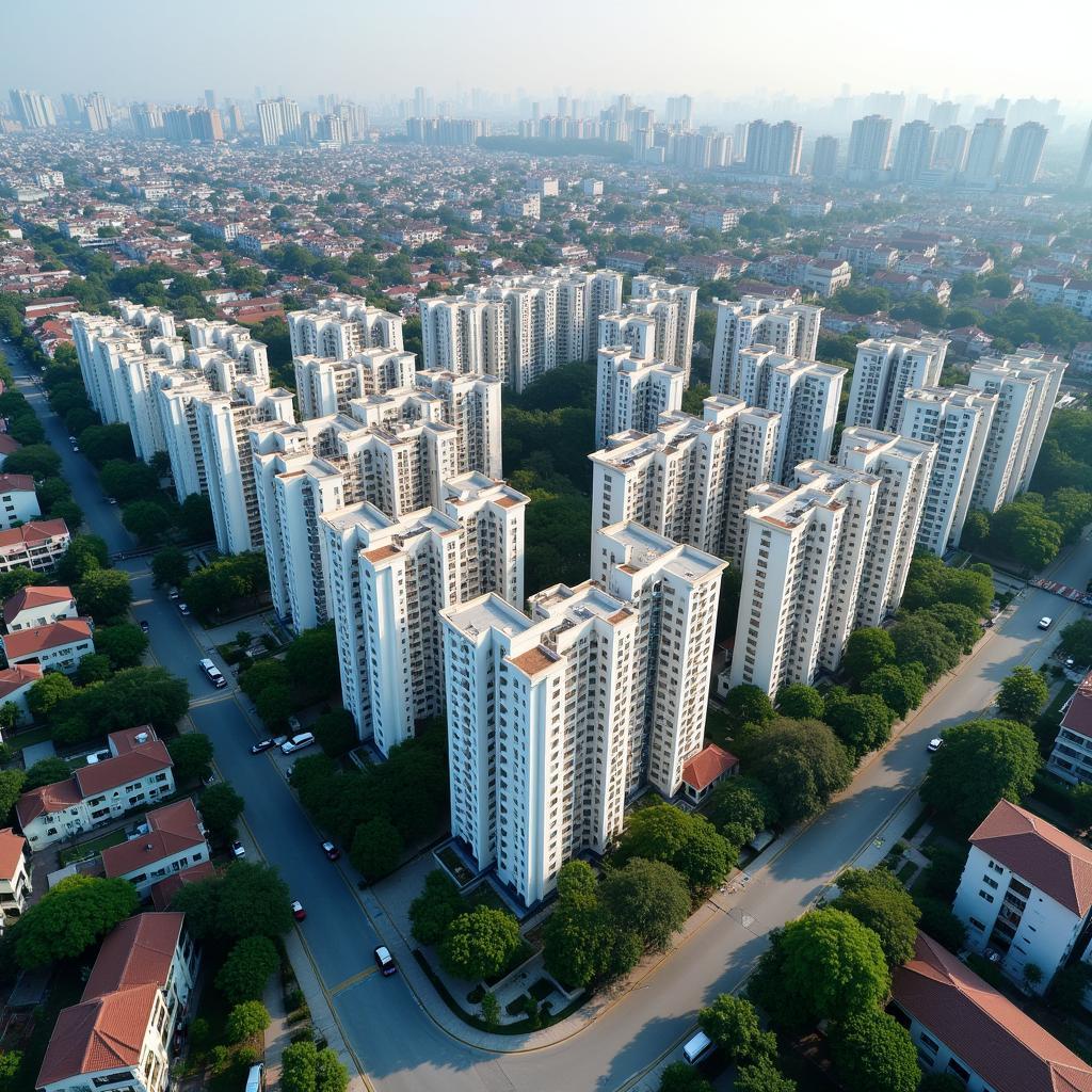 Toàn cảnh khu đô thị Đại Thanh, một điểm dân cư sầm uất tại Xã Đại Thanh, Huyện Thanh Trì, Hà Nội