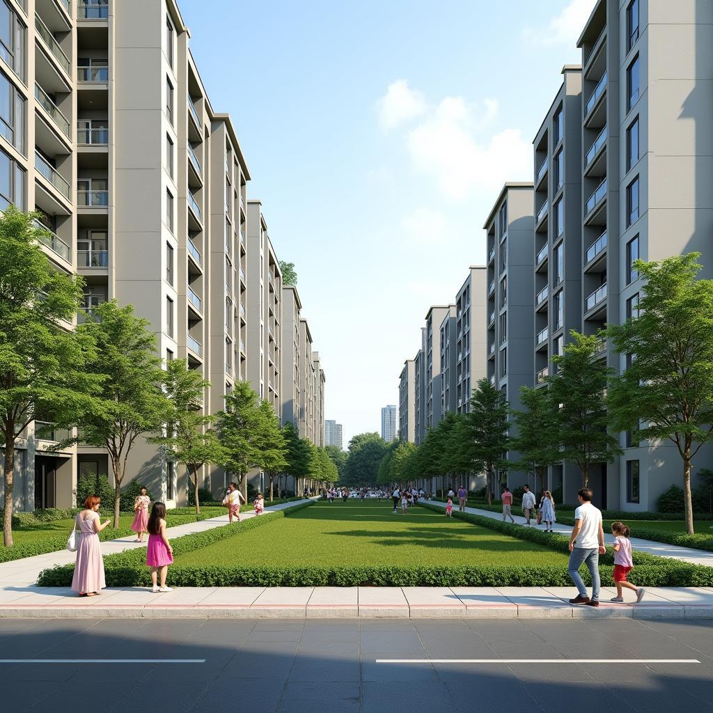 Khu đô thị hiện đại với nhiều cây xanh tại Phường Thuận An, Bình Dương