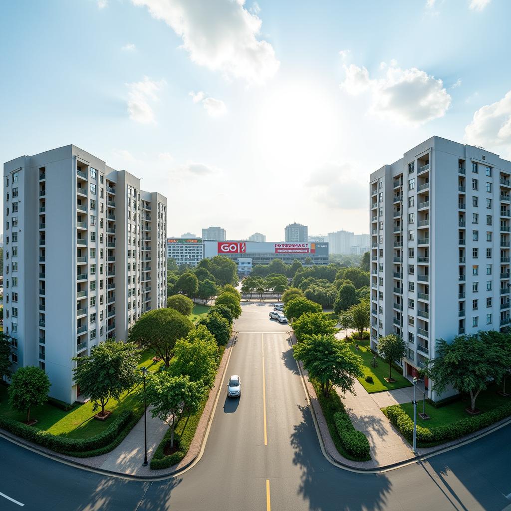 Hình ảnh toàn cảnh khu đô thị mới hiện đại và sầm uất tại phường An Đông, thành phố Huế