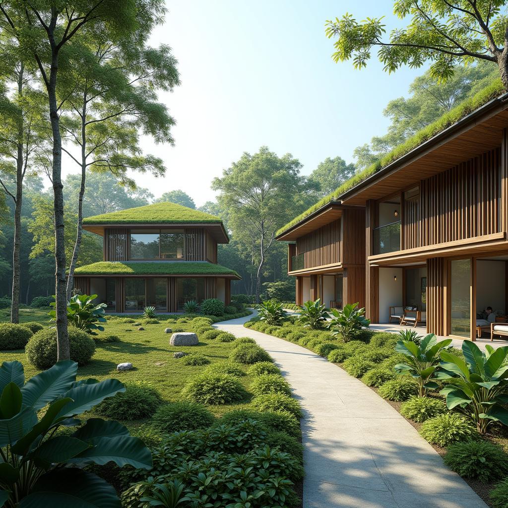 Khu nghỉ dưỡng yên tĩnh tại Xã Yên Bài Ba Vì Hà Nội với kiến trúc hòa mình vào thiên nhiên