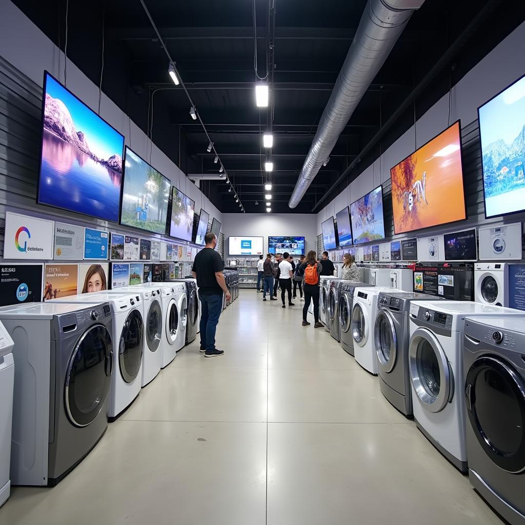 Bên trong MediaMart Trần Phú trưng bày đa dạng sản phẩm điện máy gia dụng