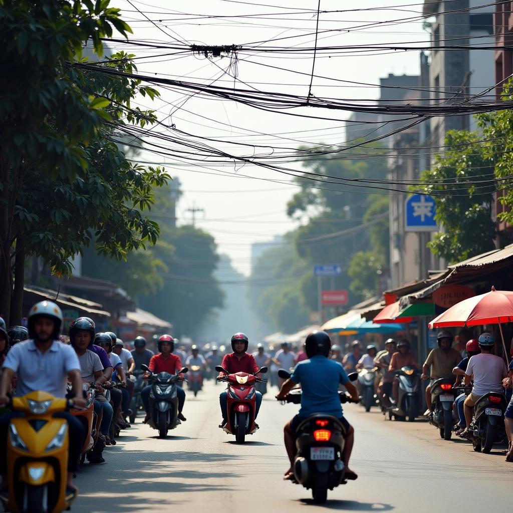 Hình ảnh thực tế khu vực Cầu Ba Tầng trên đường Phạm Thế Hiển quận 8 sầm uất, nhộn nhịp.