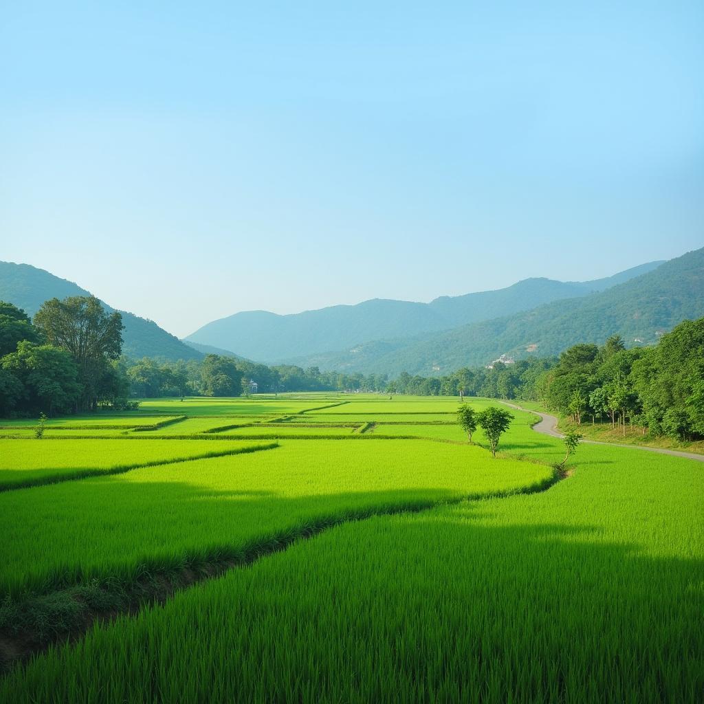 Khung cảnh nông thôn bình dị tại Xã Phú Giáo, Huyện Phú Giáo, Tỉnh Bình Dương.