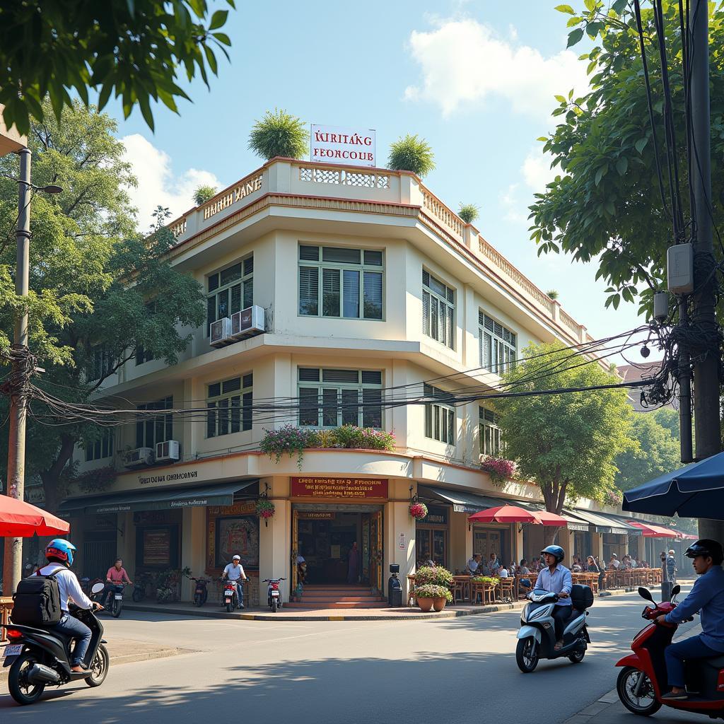 Hình ảnh khu vực sầm uất trên đường Võ Oanh gần Trường THPT Gia Định ở Bình Thạnh.