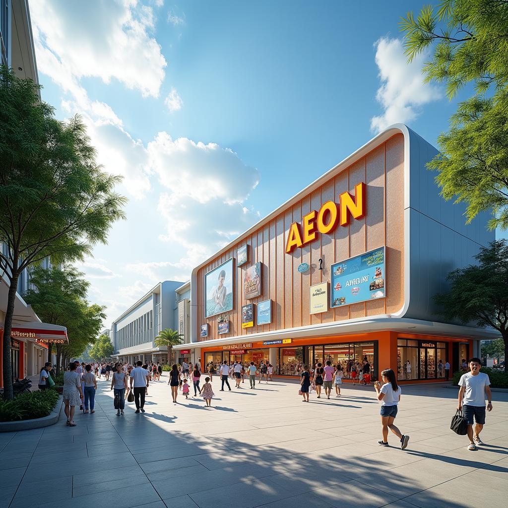 Toàn cảnh trung tâm thương mại AEON Mall Tân Phú sầm uất tại phường Tây Thạnh, điểm đến mua sắm và giải trí yêu thích