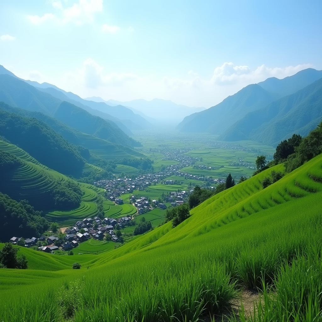 Toàn cảnh vẻ đẹp thiên nhiên hùng vĩ của xã Phố Bảng, tỉnh Tuyên Quang với núi non trùng điệp và thung lũng xanh
