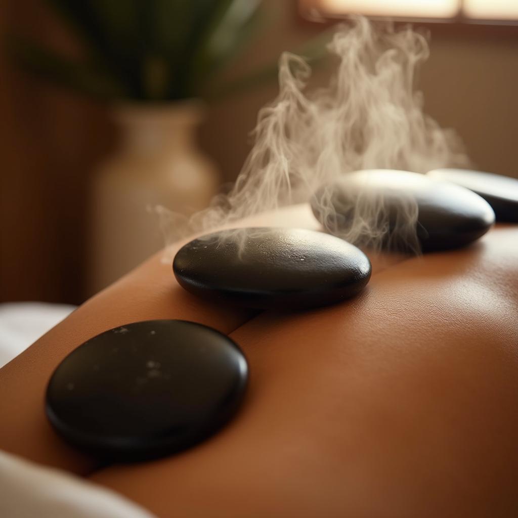 Liệu trình massage đá nóng chuyên nghiệp giúp thư giãn cơ bắp tại Massage Geisha Lưu Quang Vũ Hà Nội