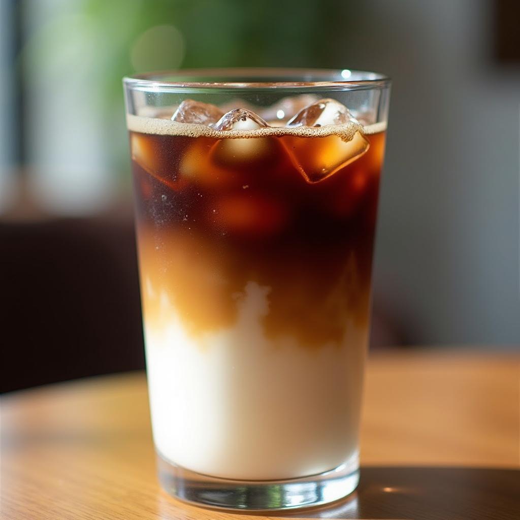 Cận cảnh ly cà phê sữa đá phin đậm đà, thơm ngon đặc trưng của thương hiệu Milano Coffee.
