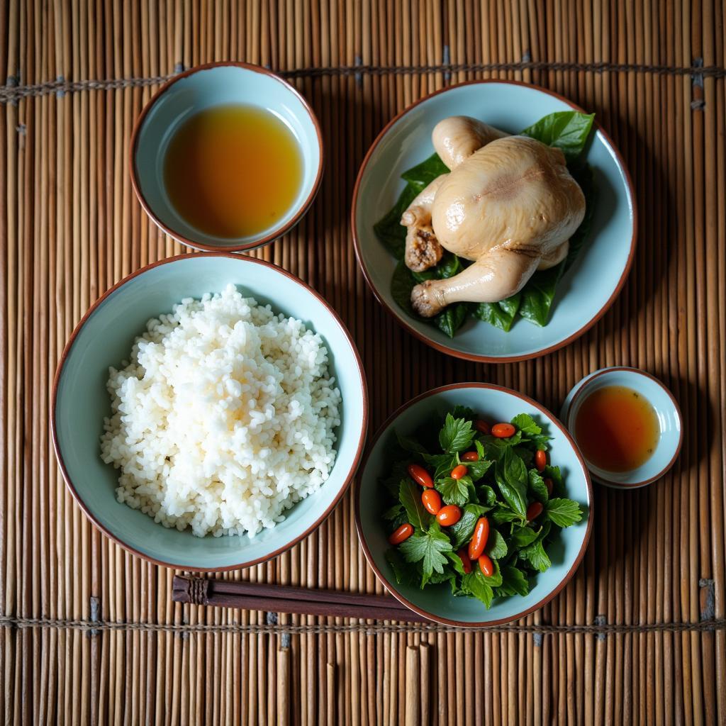 Mâm cơm gia đình dân dã với các món đặc sản địa phương tại xã Đèo Gia, huyện Lương Tài, Bắc Ninh