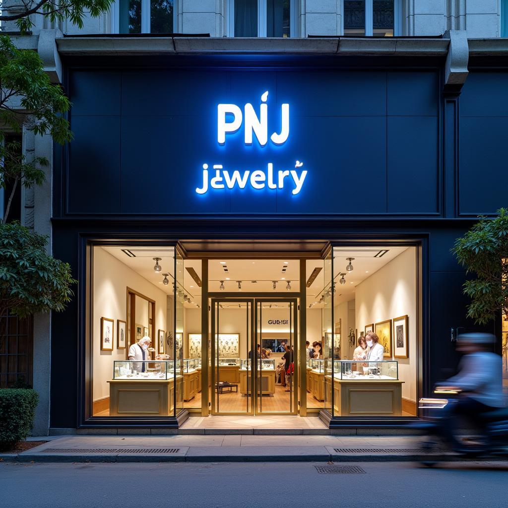 Hình ảnh mặt tiền cửa hàng PNJ Biên Hòa tại số 97 Đường 30/4, TP. Biên Hòa, T. Đồng Nai với thiết kế sang trọng